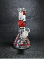 8 Inch Hello Kitty Red Heart Beaker Glass Bong
