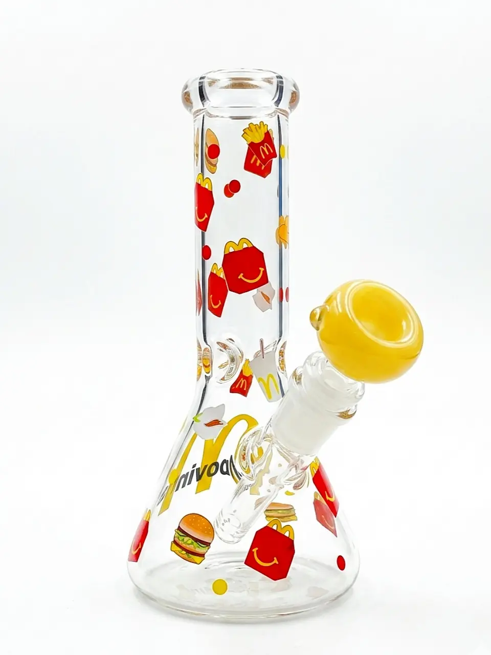 8" McDonald’s Inspired Beaker Glass Bong with Ice Catcher - Image 3