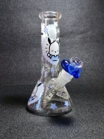8" Pochacco Cloud & Blue Star Borosilicate Beaker Bong