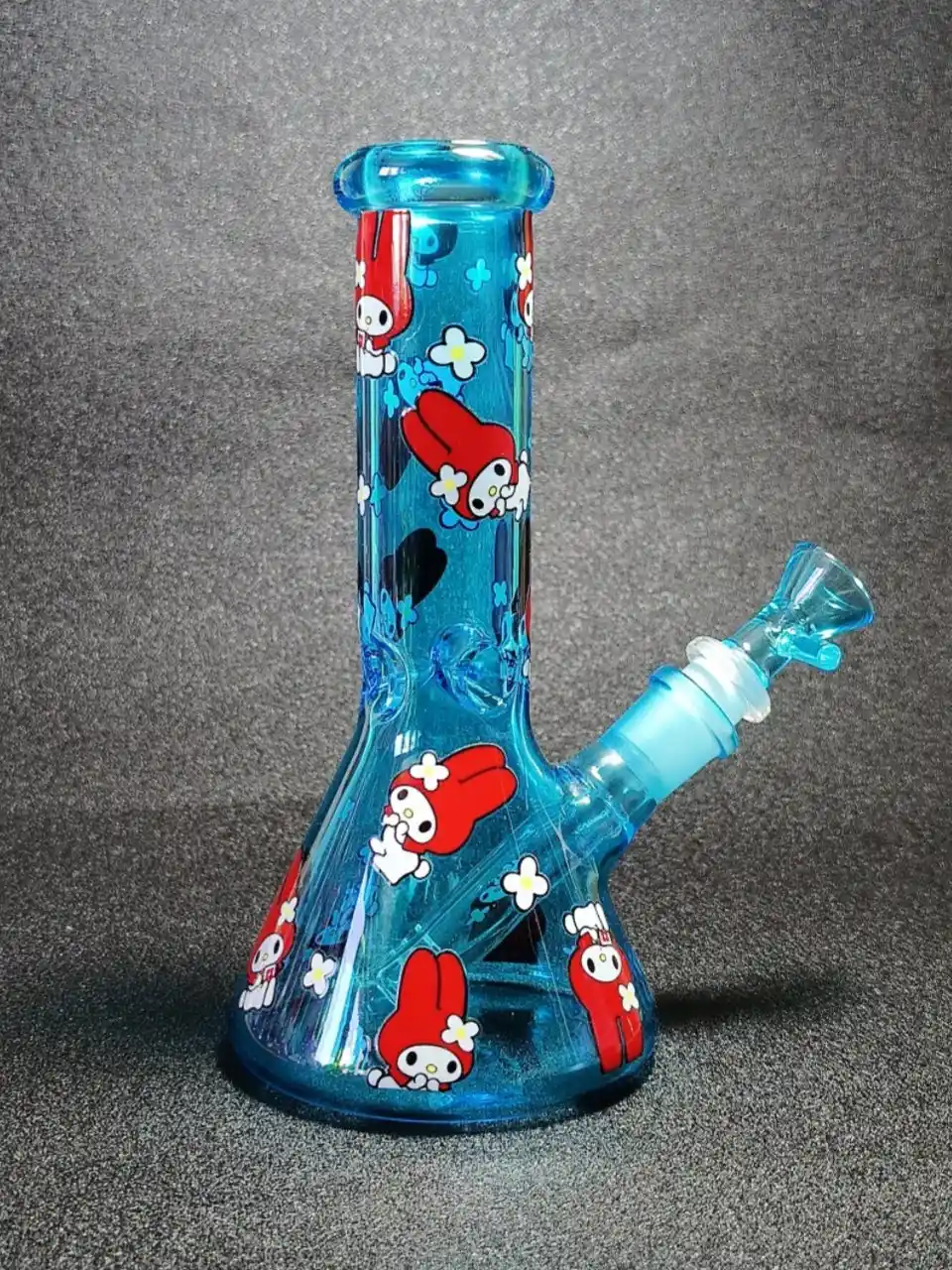 8 Inch Red My Melody Sapphire-Blue Beaker Glass Bong - Image 4