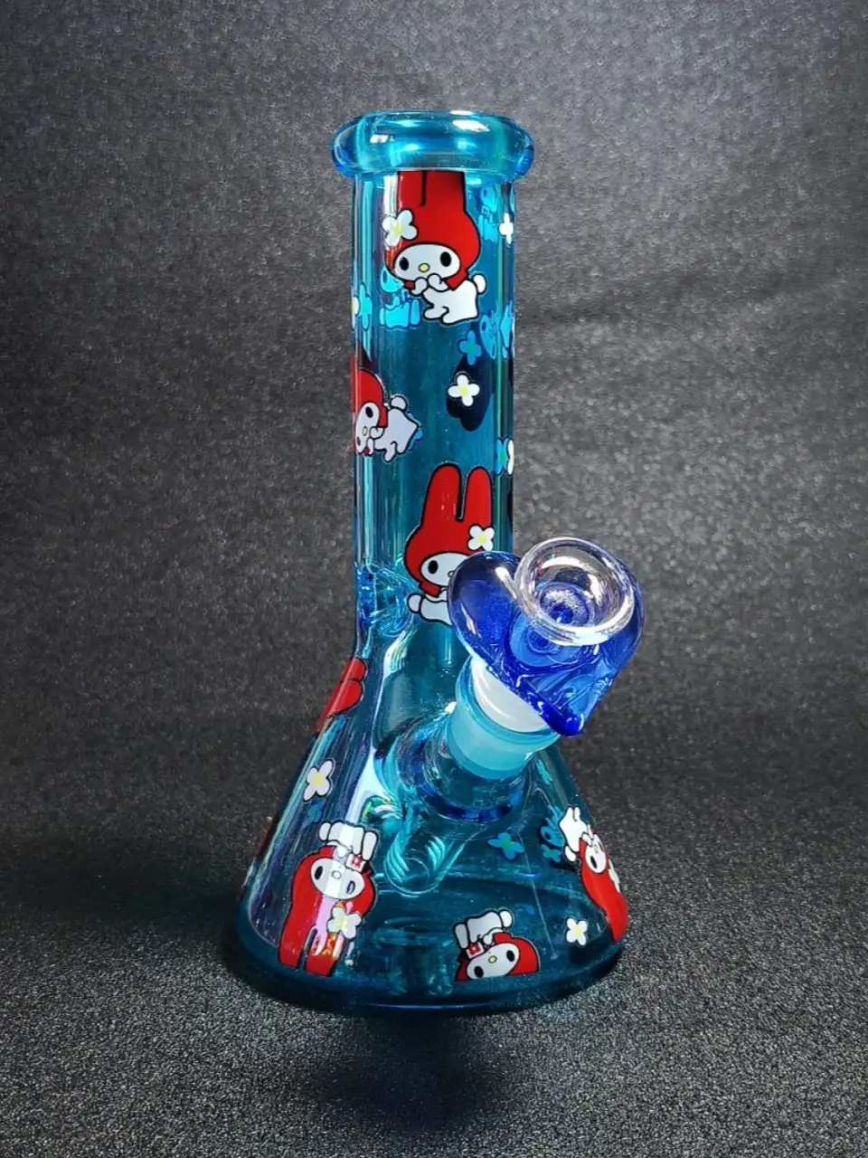 8 Inch Red My Melody Sapphire-Blue Beaker Glass Bong - Image 5