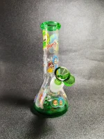 8" Rick and Morty Glow Beaker Glass Bong