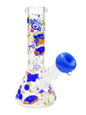 8 Inch Blueberry Afternoon Mini Beaker Glass Bong