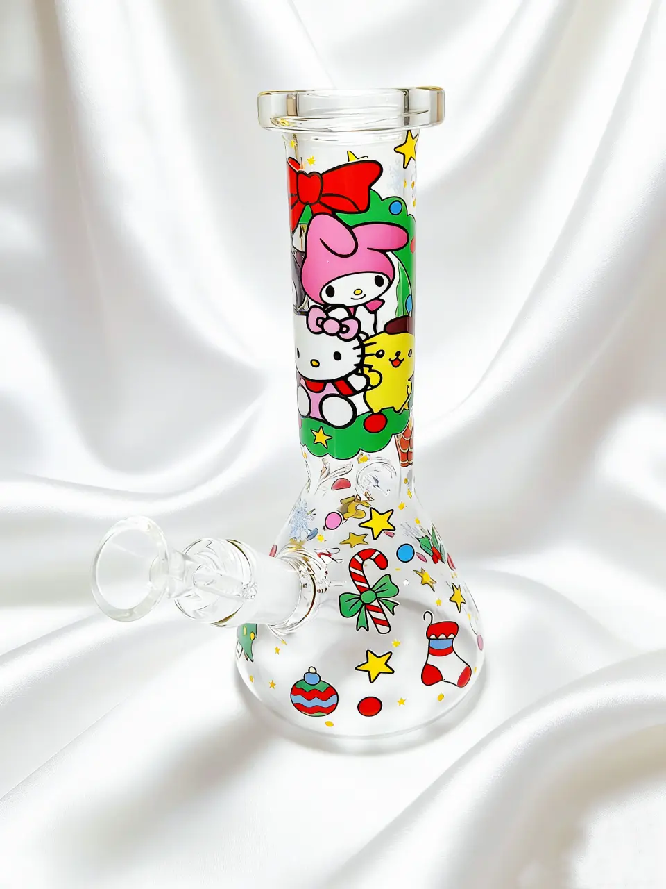 Sanrio Christmas Party Beaker Glass Bong 8 Inch - Image 3