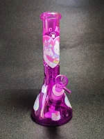 10 Inch Hello Kitty Unicorn Iridescent Purple Glass Beaker Bong