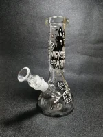 8" Monster Mash Gothic Spider Castle Glow Borosilicate Beaker Bong