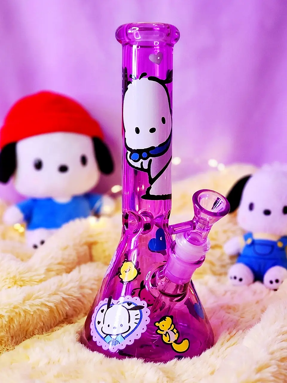 10 Inch Purple Daydream Pochacco Borosilicate Glass Beaker Bong - Image 6