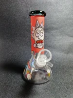 8" Rick & Morty Glow-in-the-Dark Beaker Glass Bong