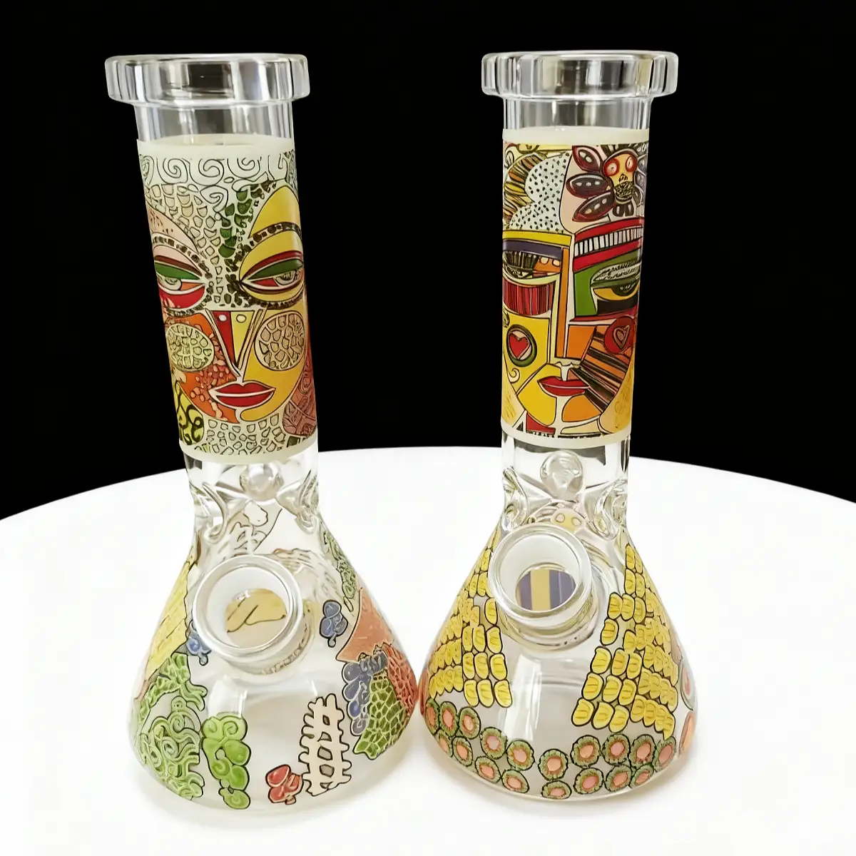 8-Inch Tribal Art Pattern Mini Beaker Bong