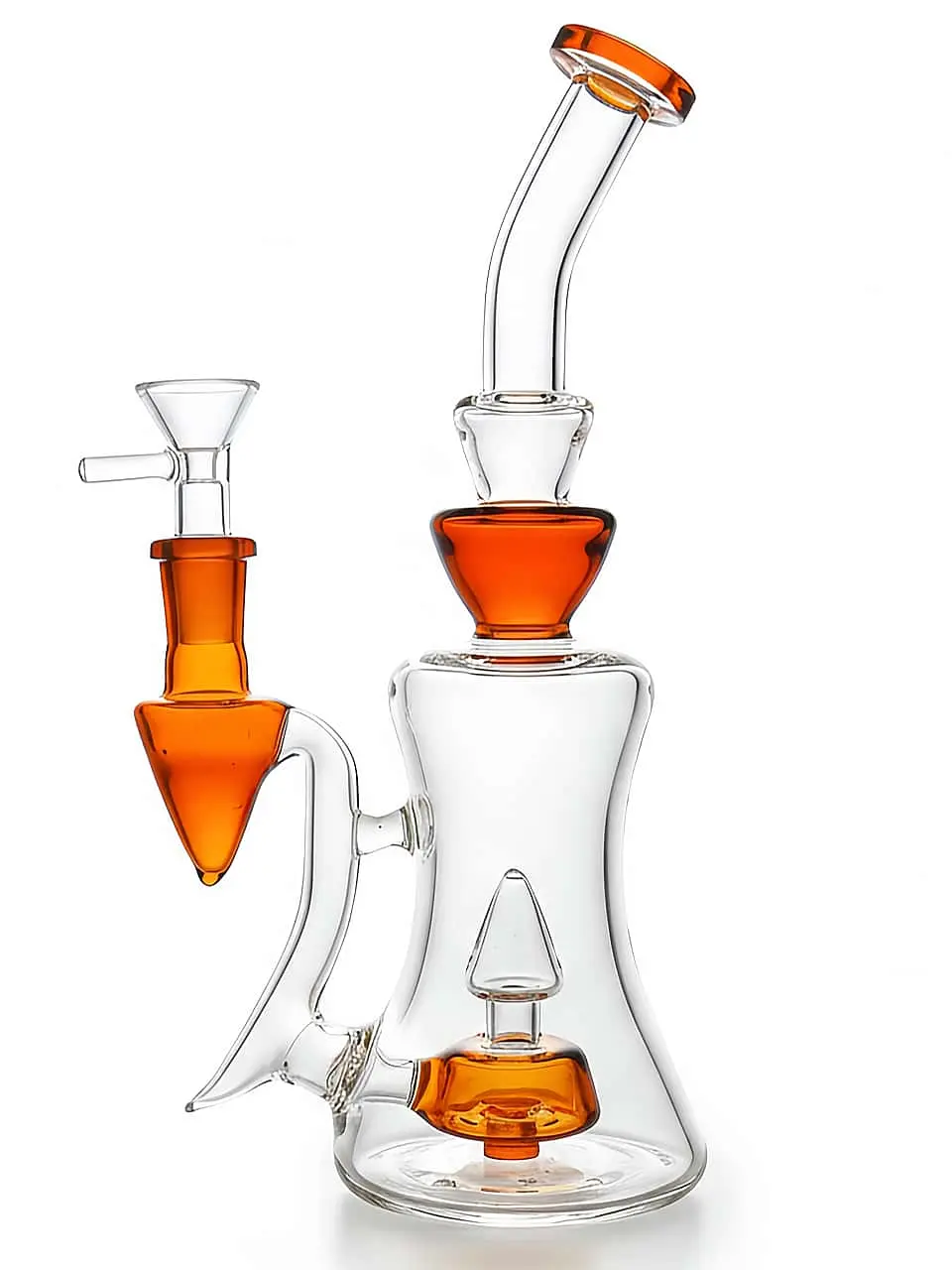10-Inch Amber Showerhead Glass Bong
