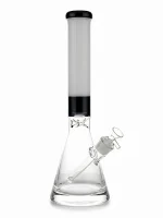 16-Inch Black and White Heavy Base Beaker Glass Bong
