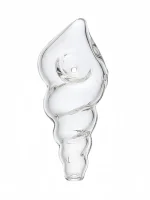 4-Inch Clear Conch Sculpted Sea Shell Glass Hand Pipe