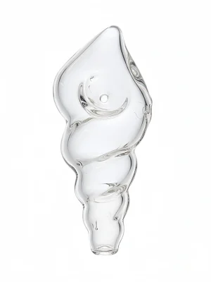 4-Inch Clear Conch Sculpted Sea Shell Glass Hand Pipe
