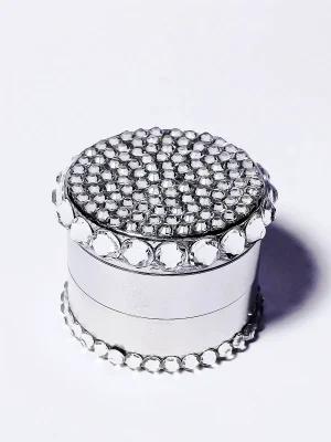 Mini Rhinestone Bling Herb Grinder 40mm 3-Piece Zinc Alloy