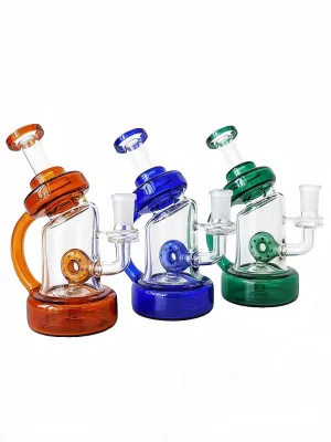 9-Inch Doughnut Perc Glass Bong - Multiple Colors