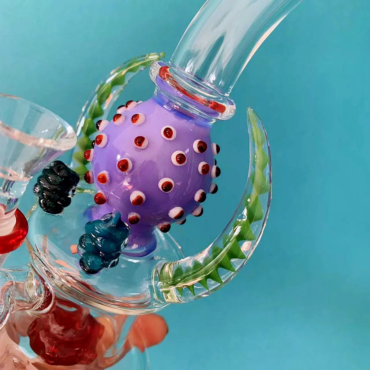 Desert Bloom Purple Cactus Glass Bong 8 Inch - Image 2
