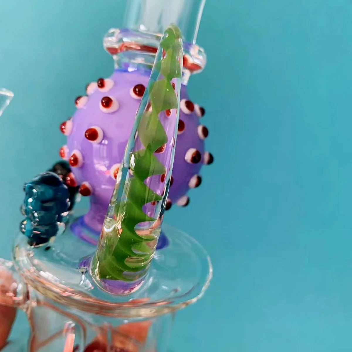 Desert Bloom Purple Cactus Glass Bong 8 Inch - Image 3