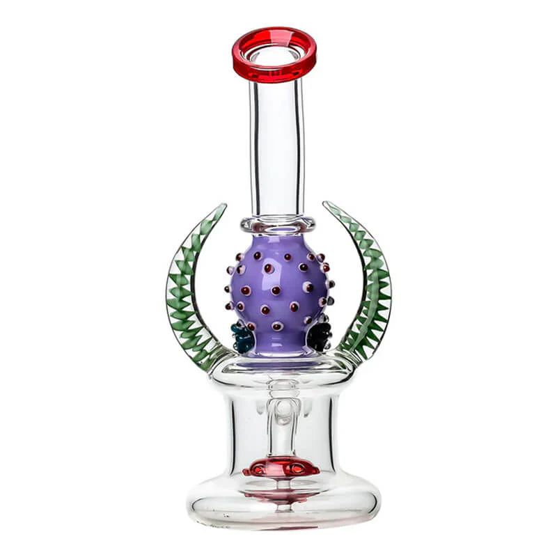 Desert Bloom Purple Cactus Glass Bong 8 Inch