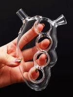 Glass Knuckle-Style Ergonomic Bubbler Pipe