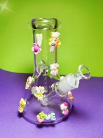 Kawaii 3D Hello Kitty Beaker Glass Bong 8 Inch