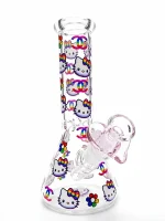Chanel-Inspired Neon Rainbow Beaker Glass Bong