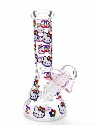 Chanel-Inspired Neon Rainbow Beaker Glass Bong