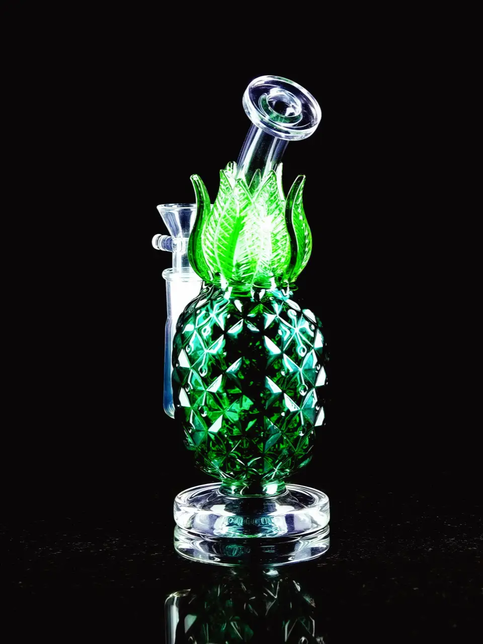 7.5 Inch Jade Pineapple Glass Bong - Image 2
