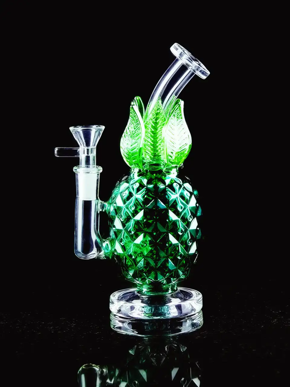 7.5 Inch Jade Pineapple Glass Bong