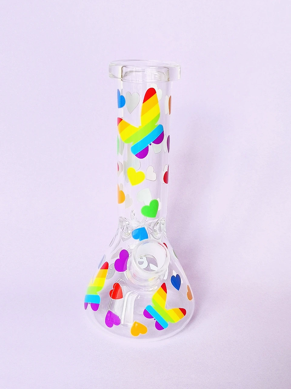 Rainbow Pride Beaker Bong 8" Borosilicate Glass - Image 4