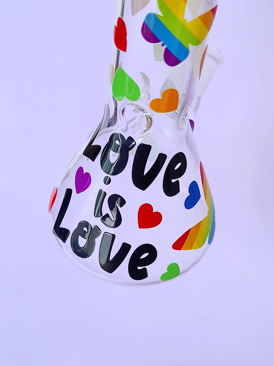 Rainbow Pride Beaker Bong 8" Borosilicate Glass - Image 5