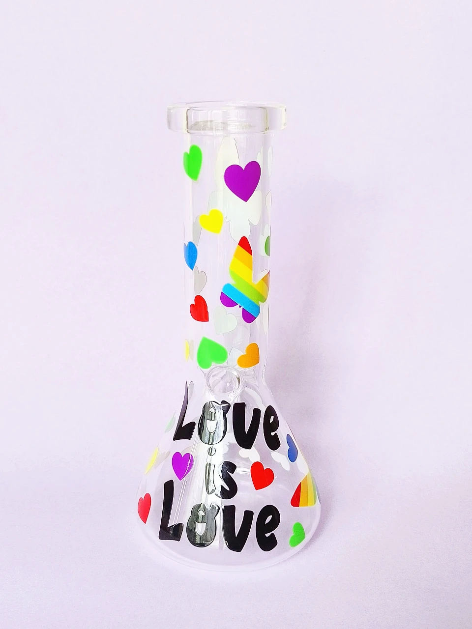 Rainbow Pride Beaker Bong 8" Borosilicate Glass