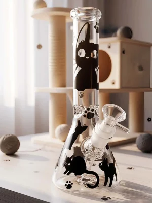 Midnight Black Cat Beaker Bong