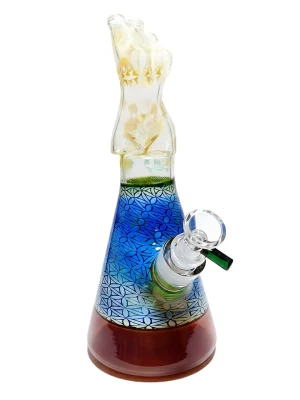 Silver-Fumed Goddess Torso Beaker Bong 11.5 Inch