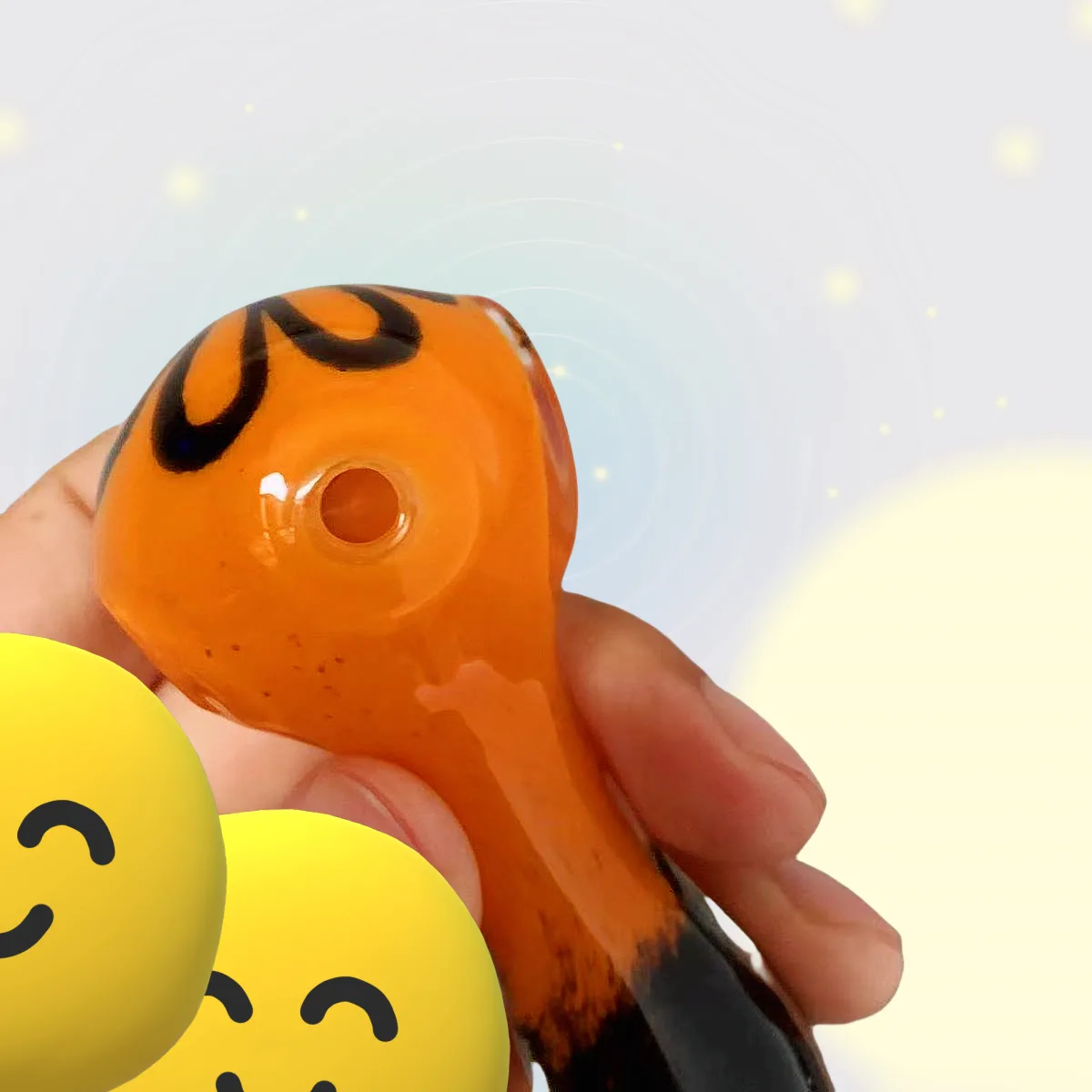 4-Inch Ember Bloom Shadow & Fire Glass Spoon Pipe - Image 2