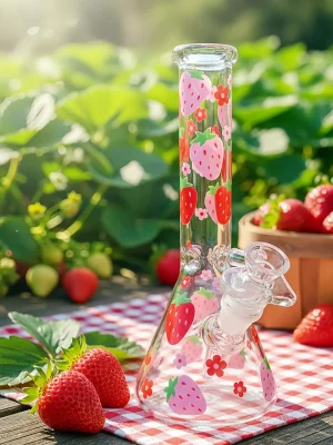 Strawberry Smoothie 10 Inch Beaker Glass Bong