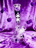 Kuromi Gothic Sweetheart Clear Beaker Glass Bong