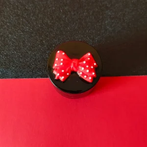 Black and Red Polka Dot Bow 40mm Mini Grinder