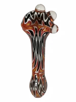 4.7-Inch Psychedelic Wig Wag Borosilicate Glass Spoon Pipe