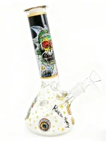 Zombie Rick Bent Neck 8 Inch Beaker Glass Bong