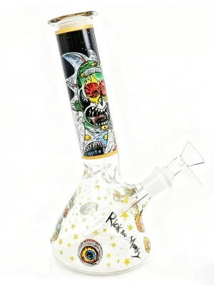 Zombie Rick Bent Neck 8 Inch Beaker Glass Bong
