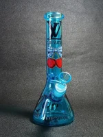 10" LV Cherry Blue Beaker Glass Bong