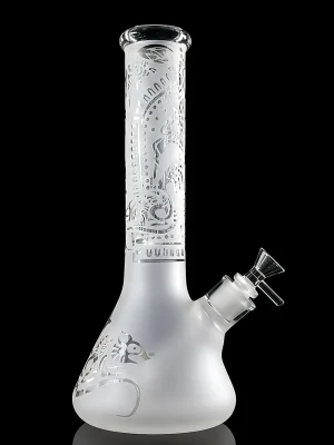 12 Inch Gothic Frost Beaker Bong 9mm Thick Clear Borosilicate Glass
