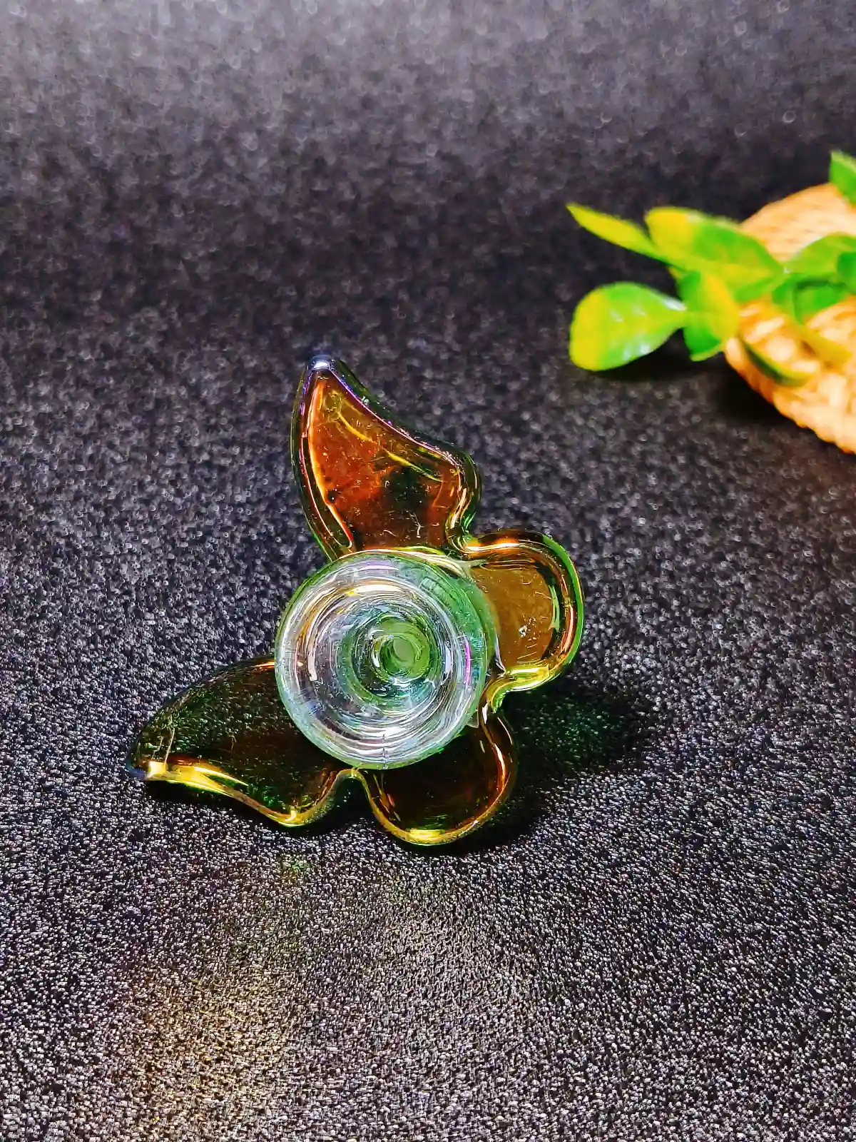 14mm Male Green Butterfly Borosilicate Glass Bong Bowl - Image 3