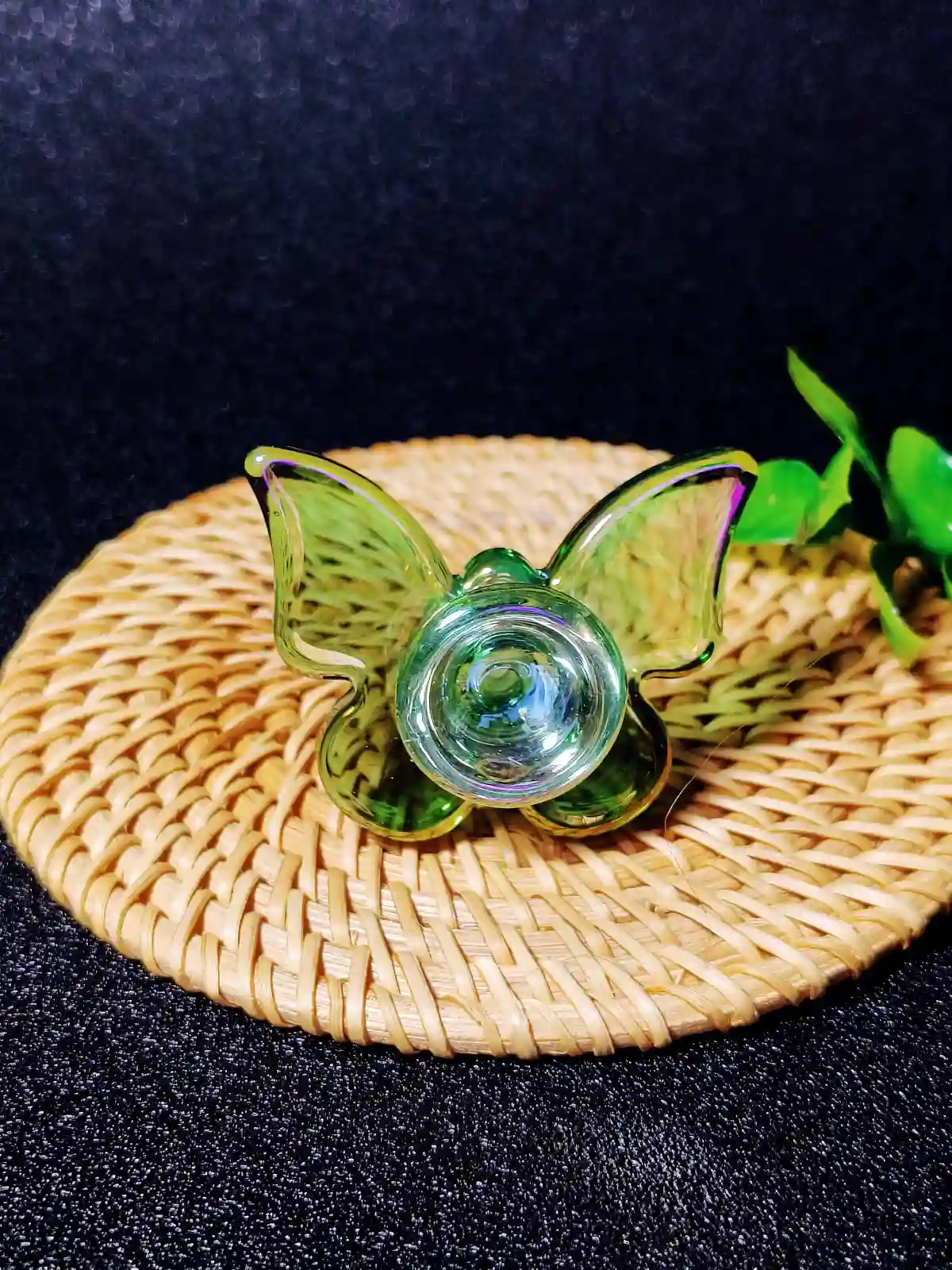 14mm Male Green Butterfly Borosilicate Glass Bong Bowl - Image 4
