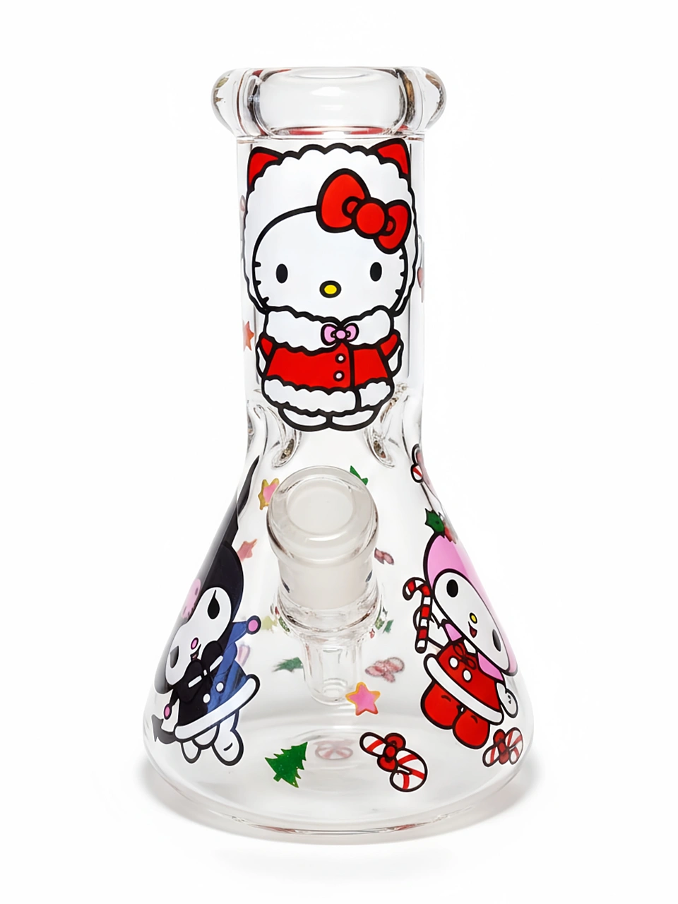 Sanrio Christmas Beaker Bong with Hello Kitty, My Melody & Kuromi Holiday Design