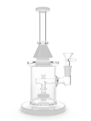 9-Inch Straight Tube Bong with Showerhead Percolator | Blue, Green, White