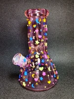 Dreamy Galaxy Pink 8-inch Beaker Bong