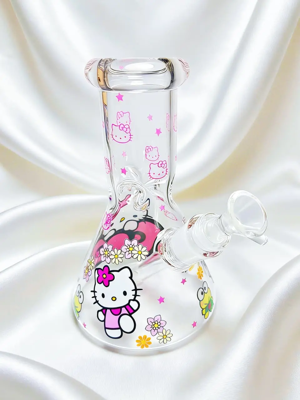 Giant Ribbon Hello Kitty Beaker Glass Bong 8 inch