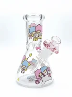 8 Inch Little Twin Stars Beaker Glass Bong, 5mm Borosilicate