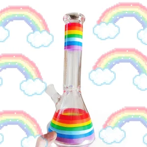 10-Inch Rainbow Pride Beaker Glass Bong